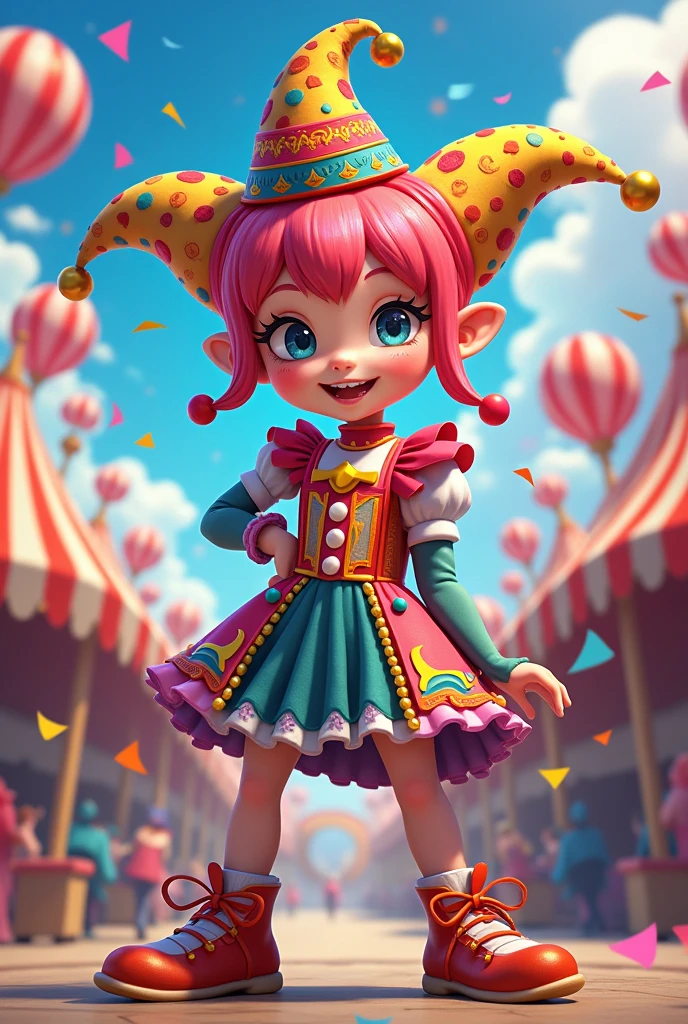 carnival style character in anime style