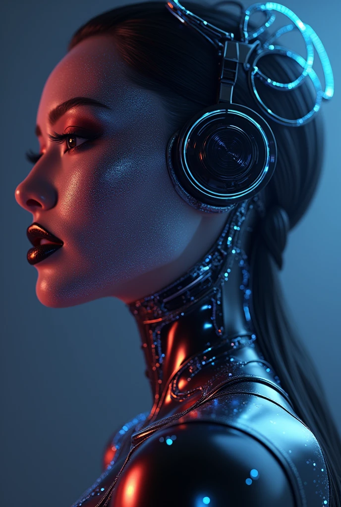 Create a logo for "Roya Glam," a modeling agency specializing in AI models. The design should seamlessly blend elements representing both human and AI models. Incorporate sleek, modern aesthetics that reflect sophistication and innovation. Consider using abstract or geometric shapes to symbolize the fusion of human beauty and advanced technology, with a color palette that exudes elegance and futuristic vibes. The logo should capture the essence of cutting-edge fashion and the seamless integration of AI in the modeling industry.




