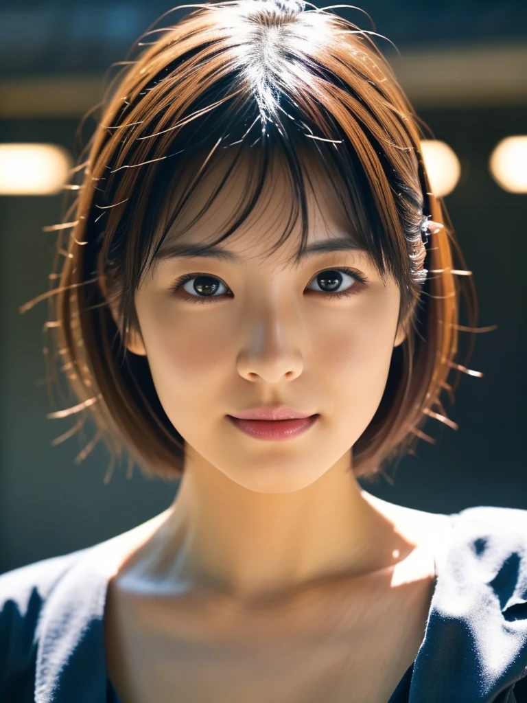 masutepiece, (Best Quality:1.4), Realistic, Dramatic lighting,Professional Writing,strong shadows,Highly detailed unified 16k wallpapers, Photorealistic ray-traced depth of field,、Rainy city night buildings ,Orange filter、((Random pose 1.3)),drenched, Dripping, Wet Face,Wet clothes, Wet Skin, Wet Hair,A young woman with a cute face like a Japanese idol,(Cleavage),((Cinema Lighting),(Natural light),(High level of artistry),(artistic),(Indistinguishable quality from the real thing),RAW Photos,Genuine,Genuine,High resolution,RAW Photos,masterpiece, beautiful