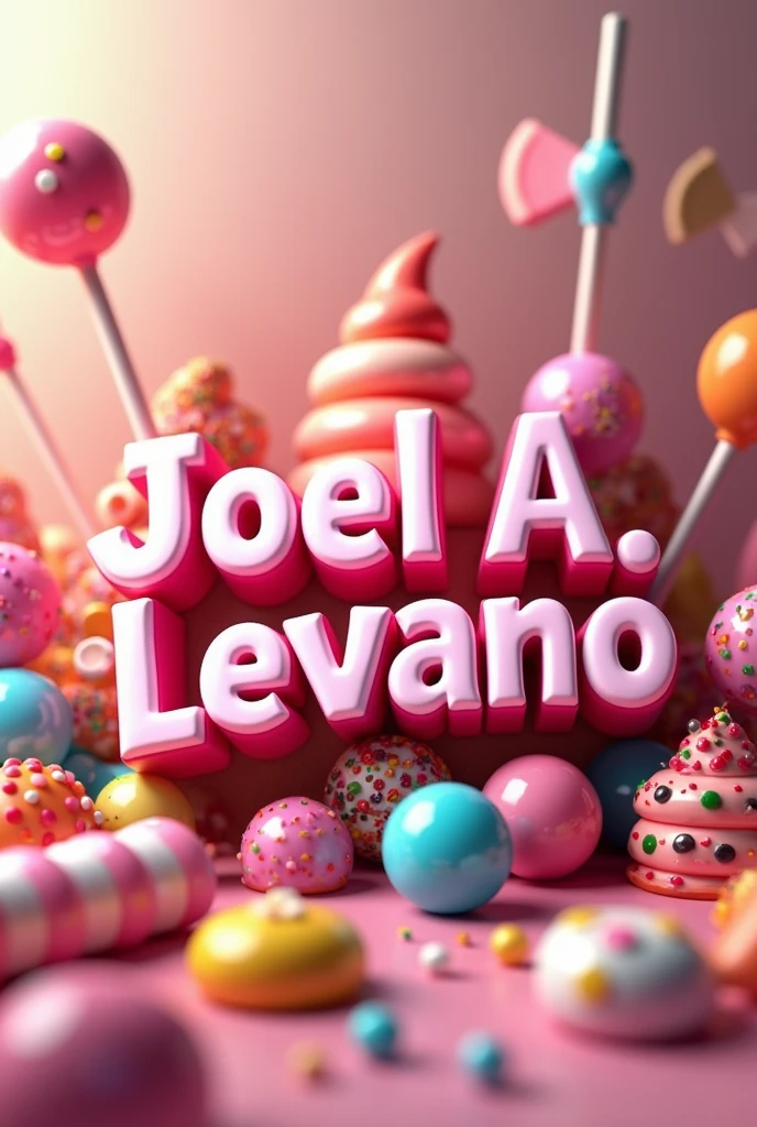 Candy and sweets backgrounds with the.name Joel A. Levano in 3d