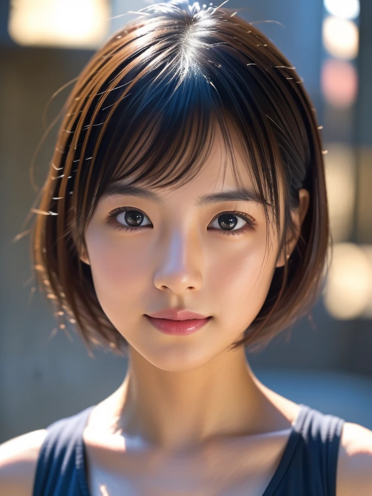 masutepiece, (Best Quality:1.4), Realistic, Dramatic lighting,Professional Writing,strong shadows,Highly detailed unified 16k wallpapers, Photorealistic ray-traced depth of field,、Rainy city night buildings ,Orange filter、((Random pose 1.3)),drenched, Dripping, Wet Face,Wet clothes, Wet Skin, Wet Hair,A young woman with a cute face like a Japanese idol,(Cleavage),((Cinema Lighting),(Natural light),(High level of artistry),(artistic),(Indistinguishable quality from the real thing),RAW Photos,Genuine,Genuine,High resolution,RAW Photos,masterpiece, beautiful