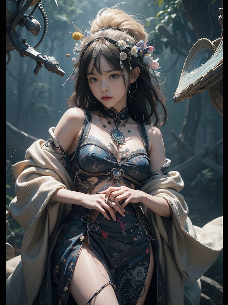 ((​masterpiece:1.4)、(top-quality:1.4)、(reallistic:1.7))、Beautiful girl duo、Extraordinary beauty、Bondage style:1.4、latex shiny:1.4、Latex bodysuit、By Luis Royo、age19、Ultra Bikini、Looking Back Beauty、Outstanding style、standingn、fullllbody、foco nítido:1.5、Slender Abs、beauty legs、Beautiful ass、A detailed eye、Raw photo、red-lips、Red high heels、a choker、a necklace、耳Nipple Ring、Fantastic mythological landscape、