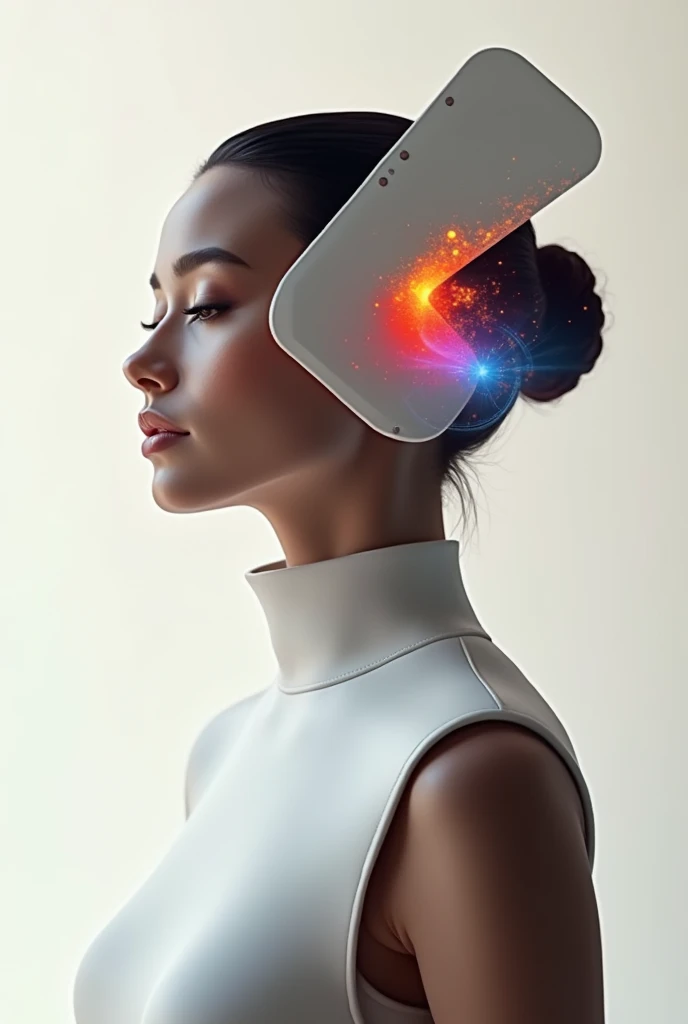 Create a logo for "Roya Glam," a modeling agency specializing in AI models. The design should seamlessly blend elements representing both human and AI models. Incorporate sleek, modern aesthetics that reflect sophistication and innovation. Consider using abstract or geometric shapes to symbolize the fusion of human beauty and advanced technology, with a color palette that exudes elegance and futuristic vibes. The logo should capture the essence of cutting-edge fashion and the seamless integration of AI in the modeling industry
