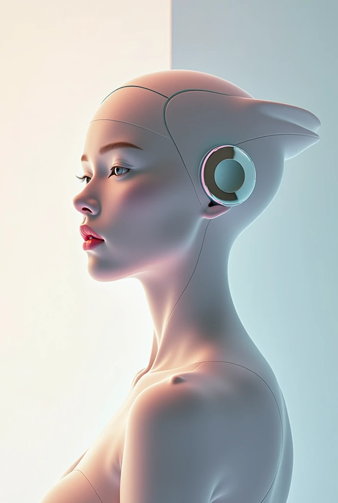 Create a logo for "Roya Glam," a modeling agency specializing in AI models. The design should seamlessly blend elements representing both human and AI models. Incorporate sleek, modern aesthetics that reflect sophistication and innovation. Consider using abstract or geometric shapes to symbolize the fusion of human beauty and advanced technology, with a color palette that exudes elegance and futuristic vibes. The logo should capture the essence of cutting-edge fashion and the seamless integration of AI in the modeling industry
