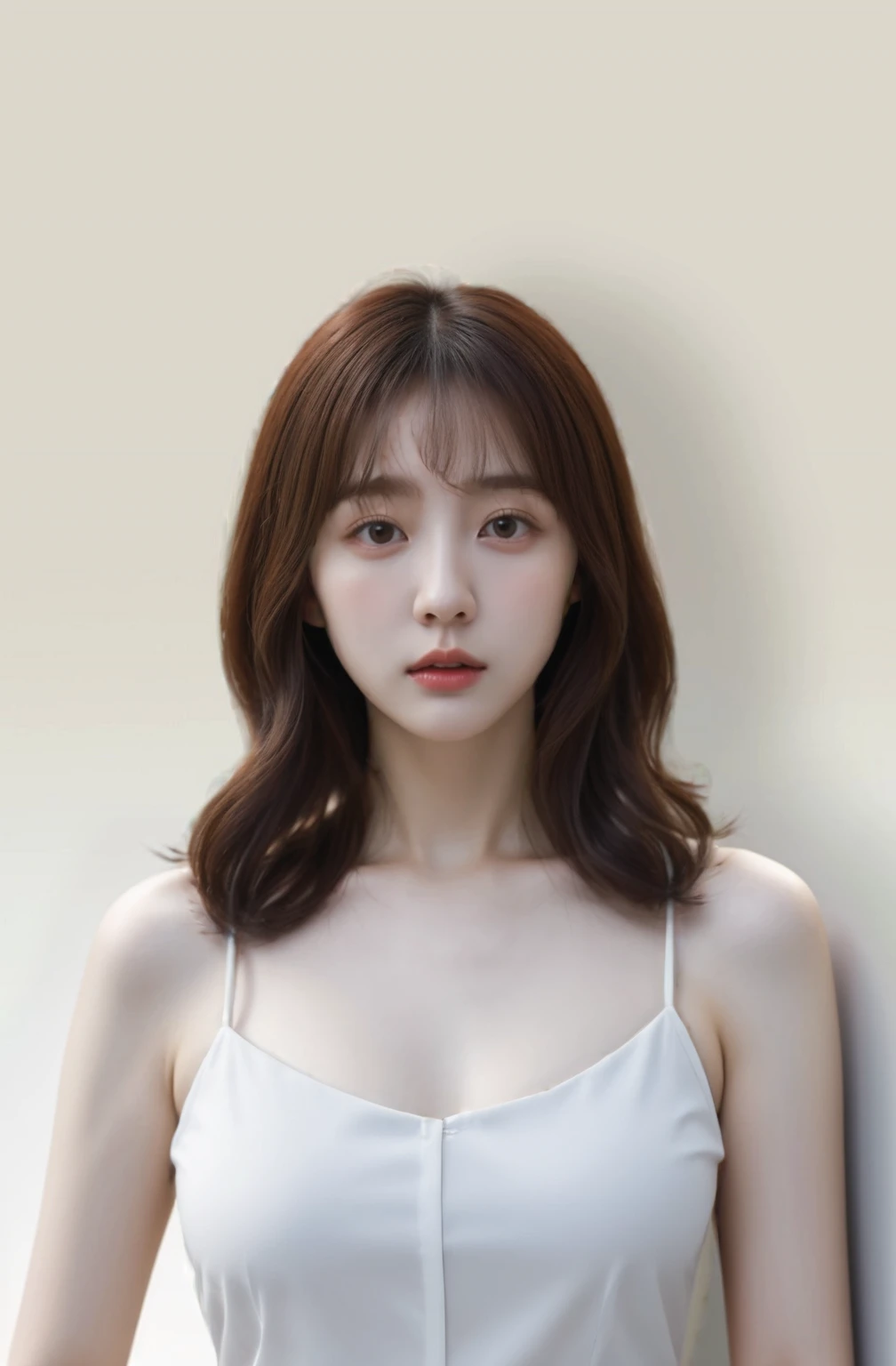 Best Quality, 8k, Masterpiece, (Portrait: 1.3), (photo realistic:1.4), (hyper realistic:1.4), Sharp Focus, looking at viewer, (smoother lighting:1.1), (increase cinematic lighting quality:0.9), realistic lighting, backlighting, light on face, ray trace, (brightening light:1.2), (Increase quality:1.4), sharp detail, (best quality real texture skin:1.4), finely detailed eyes, black_eyes, finely detailed face, 2 Korean woman, (white formal_shirt:1.4), (Create an image maintaining the original base model hairstyle:1.5)