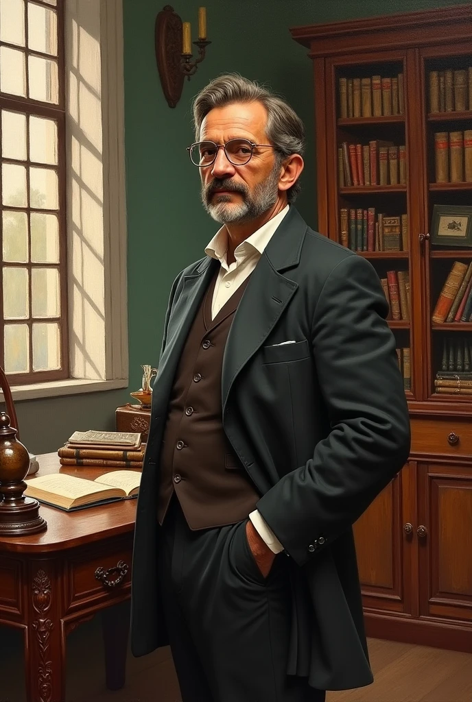 A painting of the character Policarpo Quaresma by Lima Barreto.