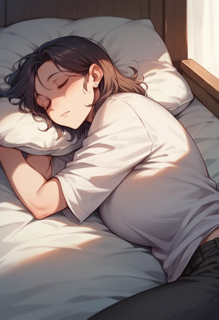 cute、low length、hospital着、Round Glasses、girl、hospital、On the bed、Are sleeping