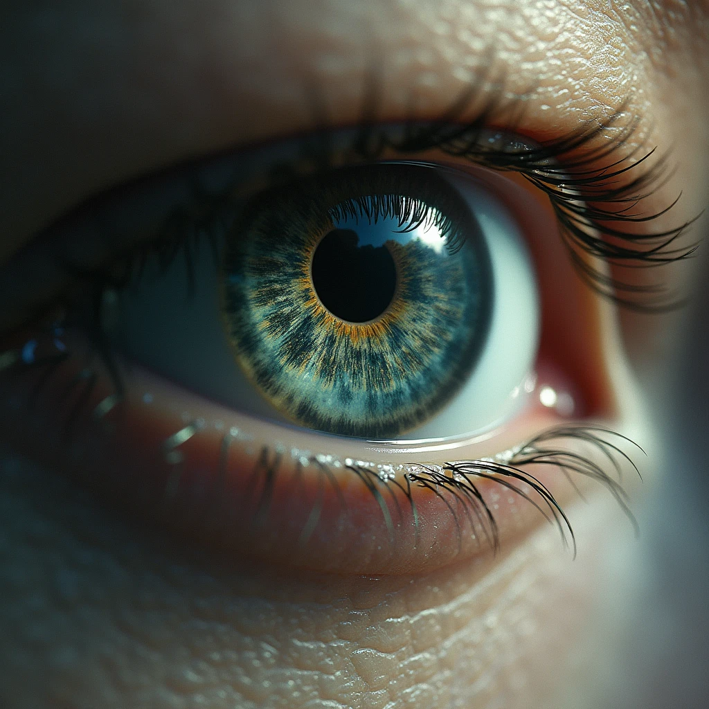 One eye looks at a flying dragon,The flying dragon flies out from the pupil of the eyeball。