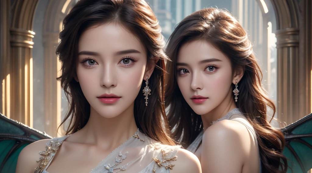 masterpiece,Top quality,best quality,Official Art,Beauty and aesthetics:1.2),(masterpiece:1.3), (8K, Realistically, RAW photos, best quality: 1.4), Pretty Face, (Realistic face),Ultra-high resolution, Ultra-realistic photos, Very detailed, Golden Ratio, (Full of energy:1.3),(saturation:1.3),Unreal Engine, (High Detail: 1.9),(Miss:1.4),(Large Breasts),individual,Dragon Horn,Batwing,Destroyed city in the background,Mid-range lens,dramatic,(middle Ages:1.8)