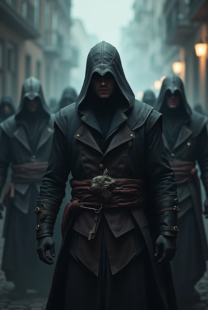 Assassin&#39;s creed Conor with other assassins with less visibility to see the face 