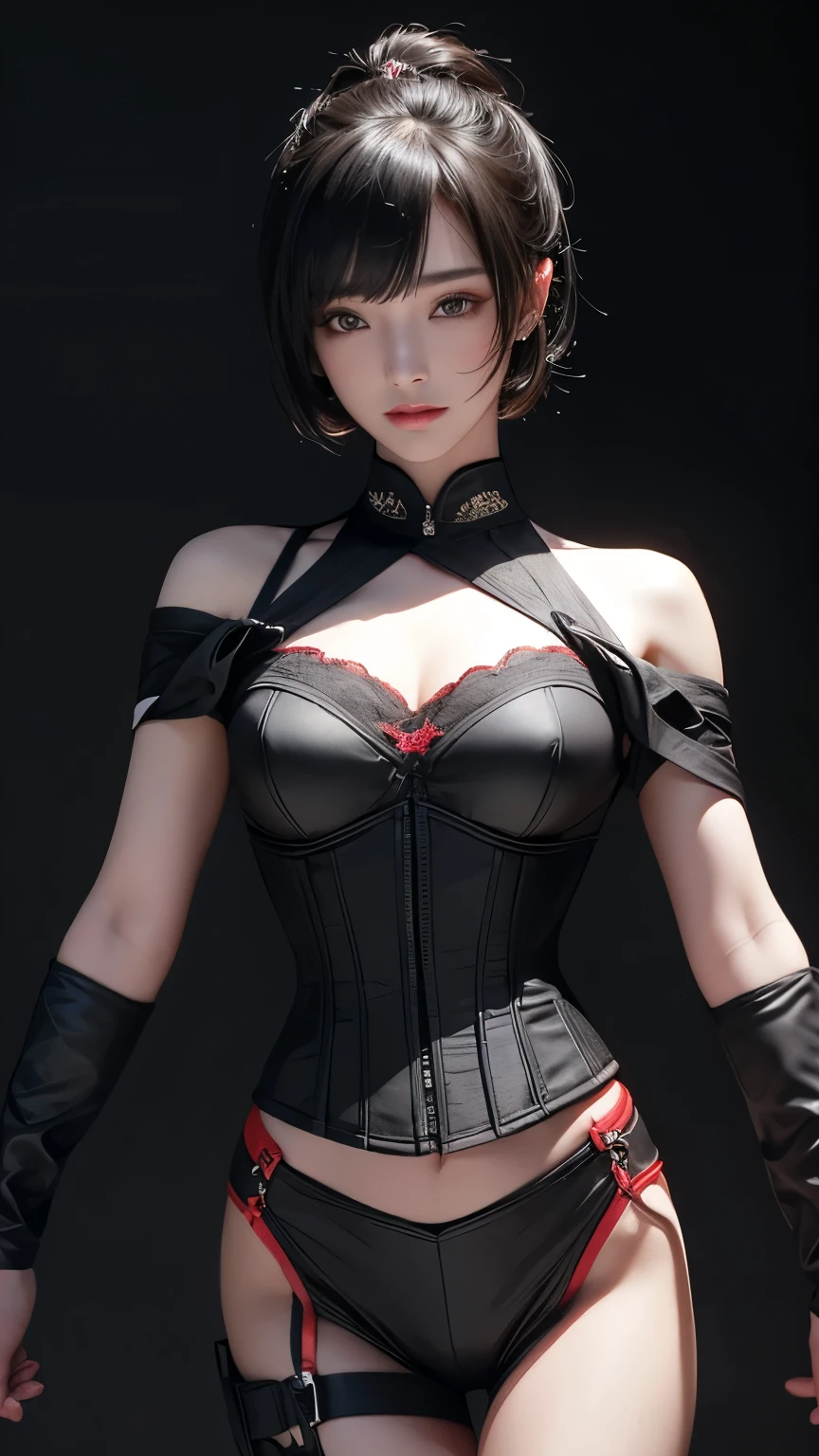 (masterpiece, best quality, extremely detailed 8k, ultra hd, ultra-detailed, highly detailed, highly realistic, ultra-realistic, photo realistic), (1girl:1.5), (detailed realistic skin), (realistic big breasts), (pink lipstick)