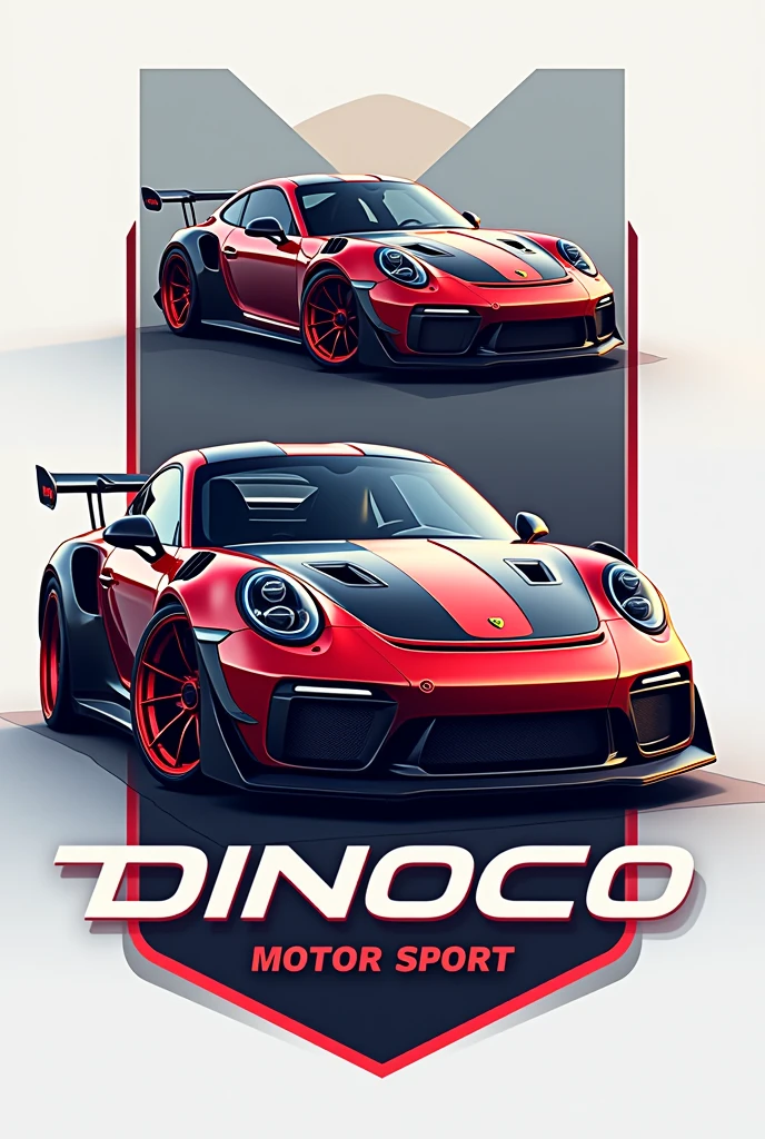 Make me a logo for a company called Dinoco motor sport using a porsche 911 gt3
