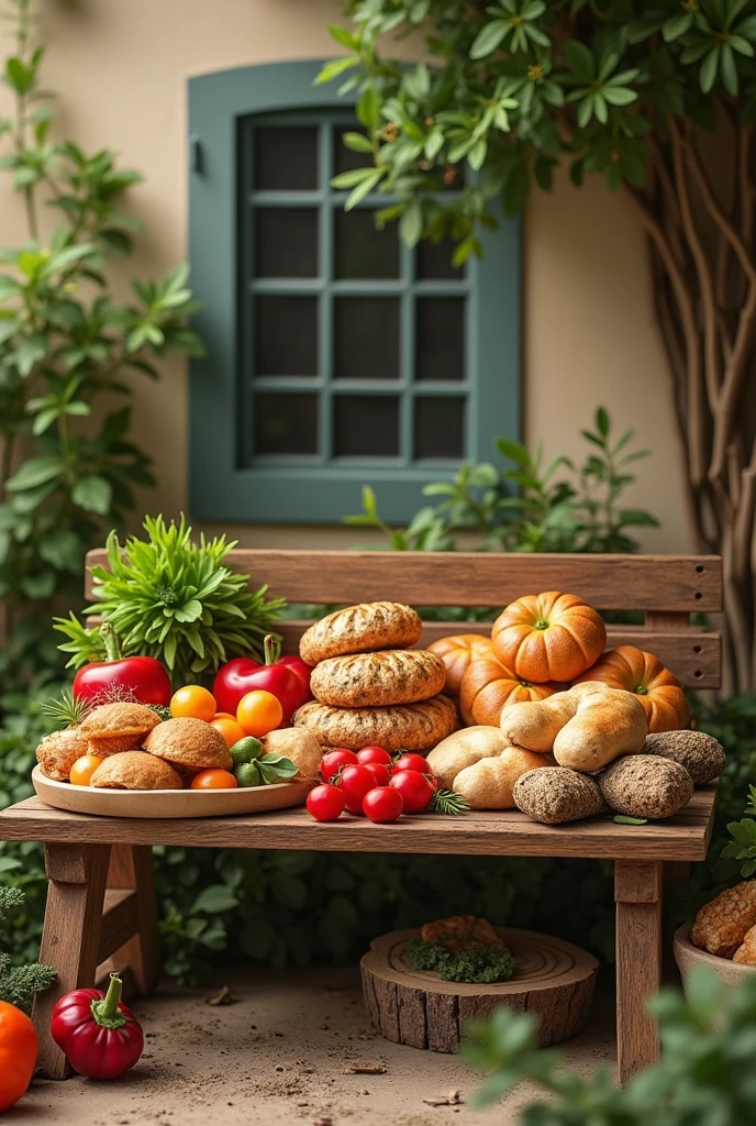 Food on bench