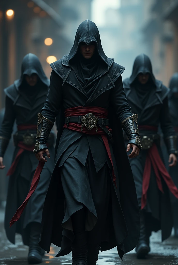 Assassin&#39;s creed with other assassins with less visibility to see the face 
