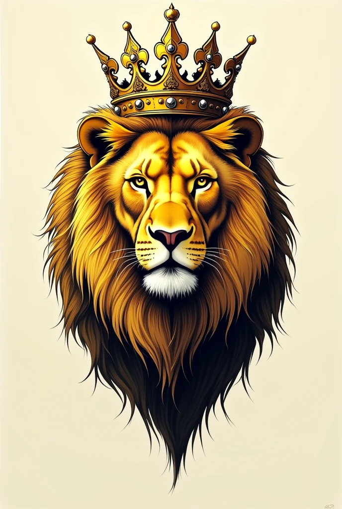 Lion with crown drawing 