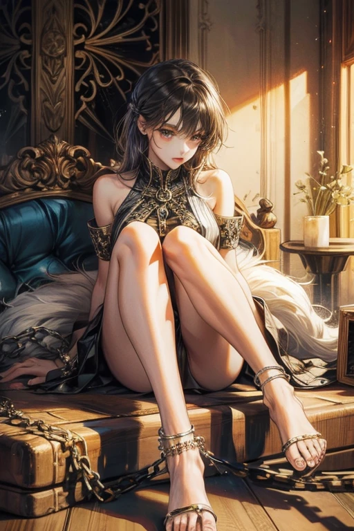image of some legs on the ankle must have some chains
