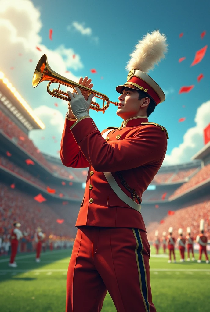 Trumpet and football