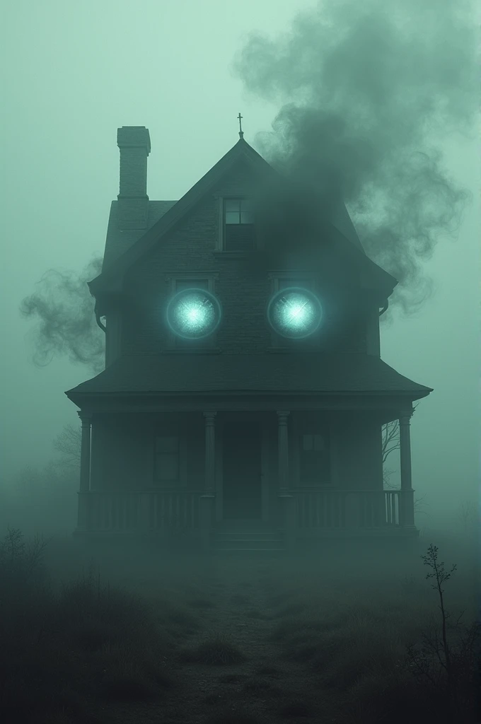a house with smoking eyes