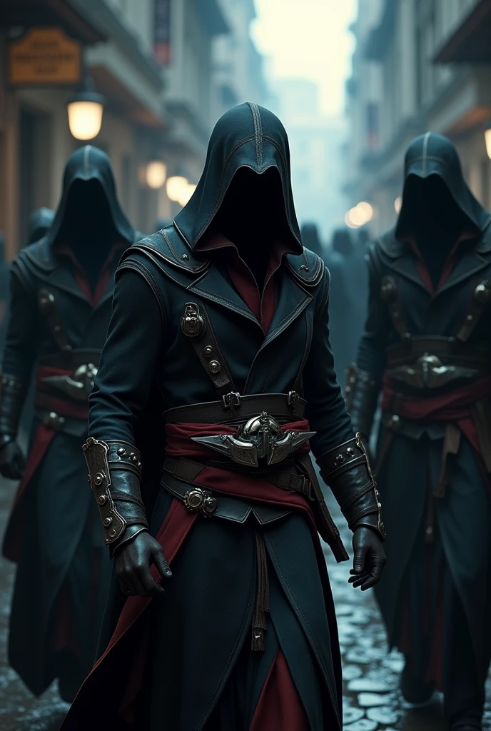 Assassin&#39;s creed with other assassins with less visibility to see the face 