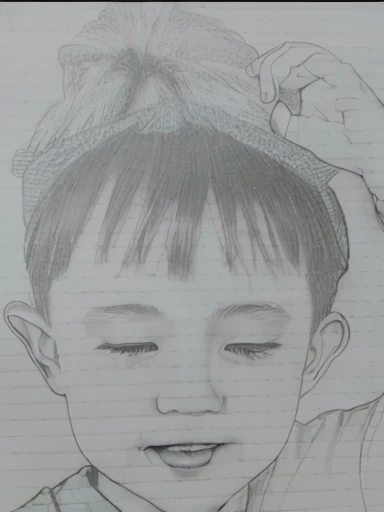 Realistic color photography style、Smiling emphasizes nasolabial folds. Make the chin a little thinner and accentuate the nasolabial folds.、I want it to look more like a color photograph..............。 boy, Xu々To、Clearly visible、Emphasizes deep nasolabial folds from nose to mouth、Generate left and right dimples、Show me your beautiful smile.。Make your eyes look cute with double eyelids.Please make a live-action version。There is a lot of ketchup around the mouth、To-sai Sticking out your lower lip、A making a funny face while looking up。Make them laugh。More more more more、Remove the nozzle above the nose to create a clean image.。I'm tired and in a bad mood、Generate a frown。More more more more、Large knit、Create a cute wearing a little wool hat。