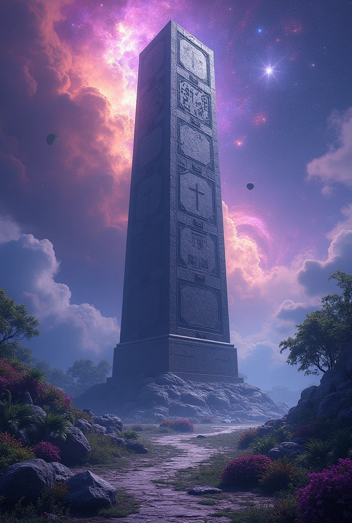 purple tone, universe, stele, filled with plants, Nebulae and black holes, 4k hd |, high qualiy.