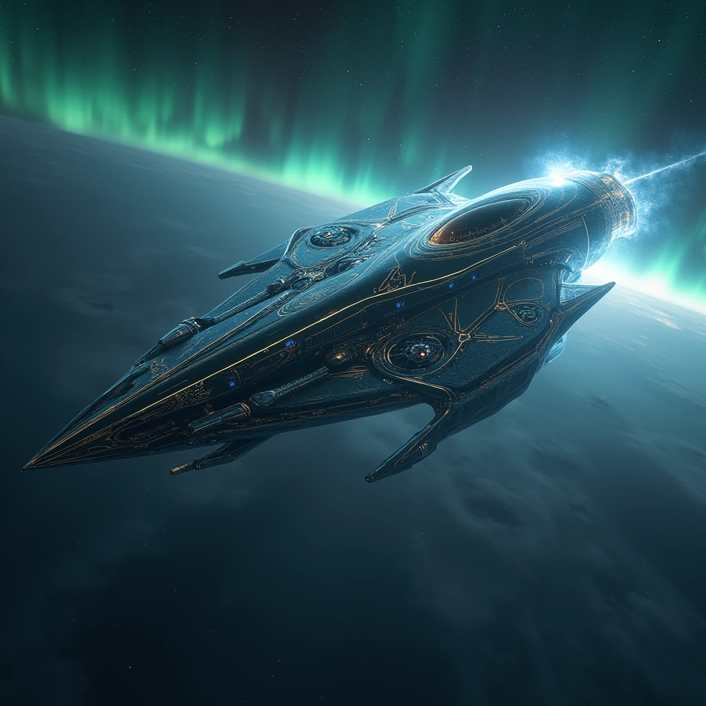 an alien spaceship,The pupil of one eye flies outward。