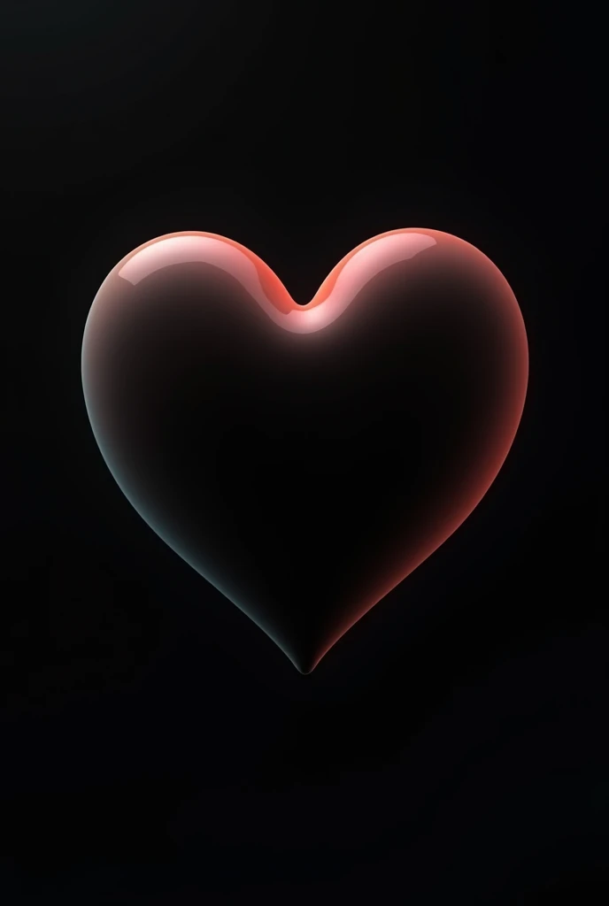 Black background, big heart shape in the center