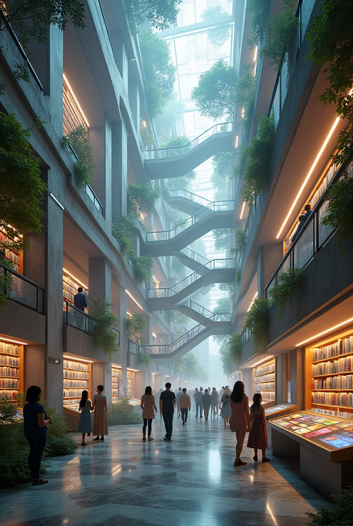 A library of the future with tangrams