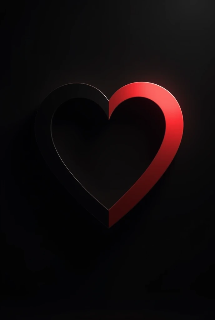 Black background, big heart shape in the center 