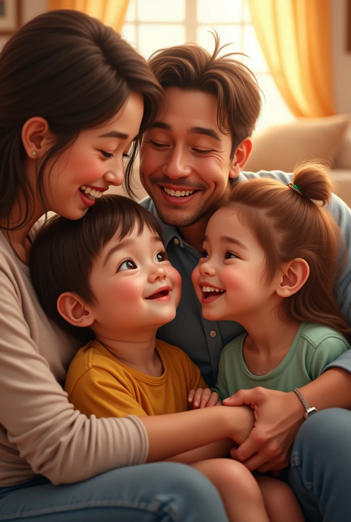 with Down syndrome with their parents