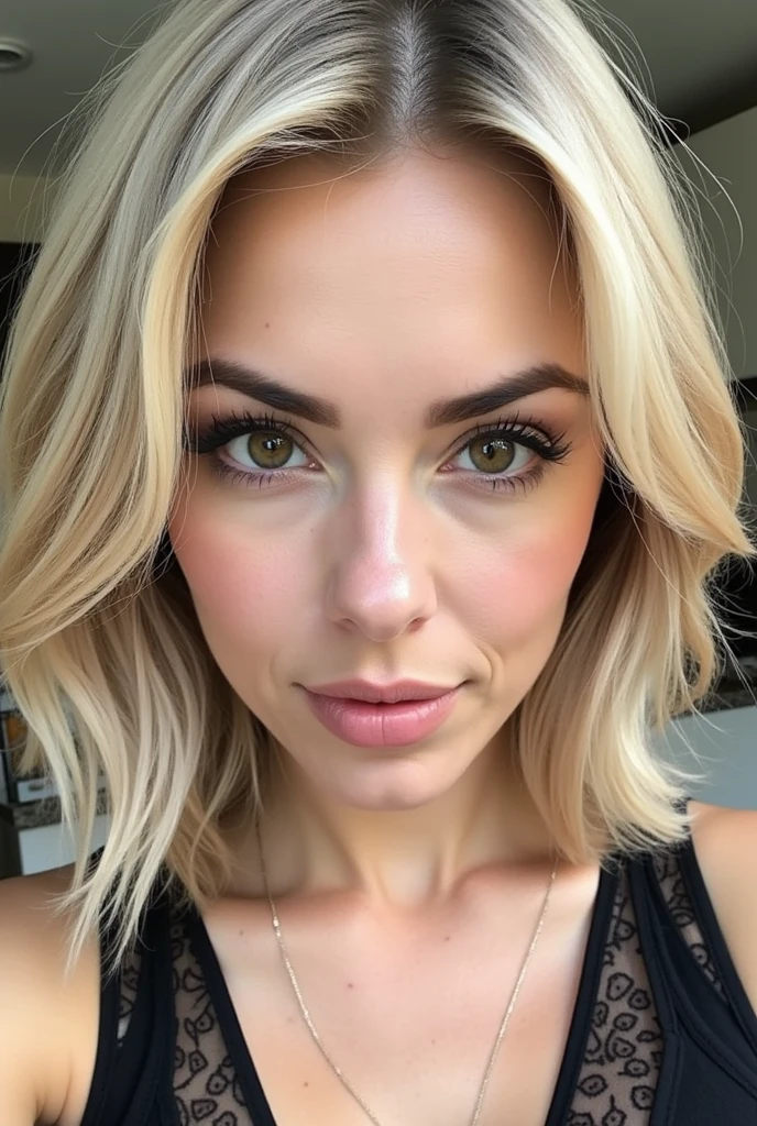 Une fat grosse femme élégante prenant un selfie avec son téléphone portable dans une cuisine, selfie prise à angle droit, ayahausca, dilraba dilmurat, angelawhite, 27 années, femme de 30 ans, femme de 3 0 ans, selfie d'une jeune femme, 18 ans, 28 ans, Photographie selfie 8k, magnifique lingerie sexy mettant en valeur les fesses
