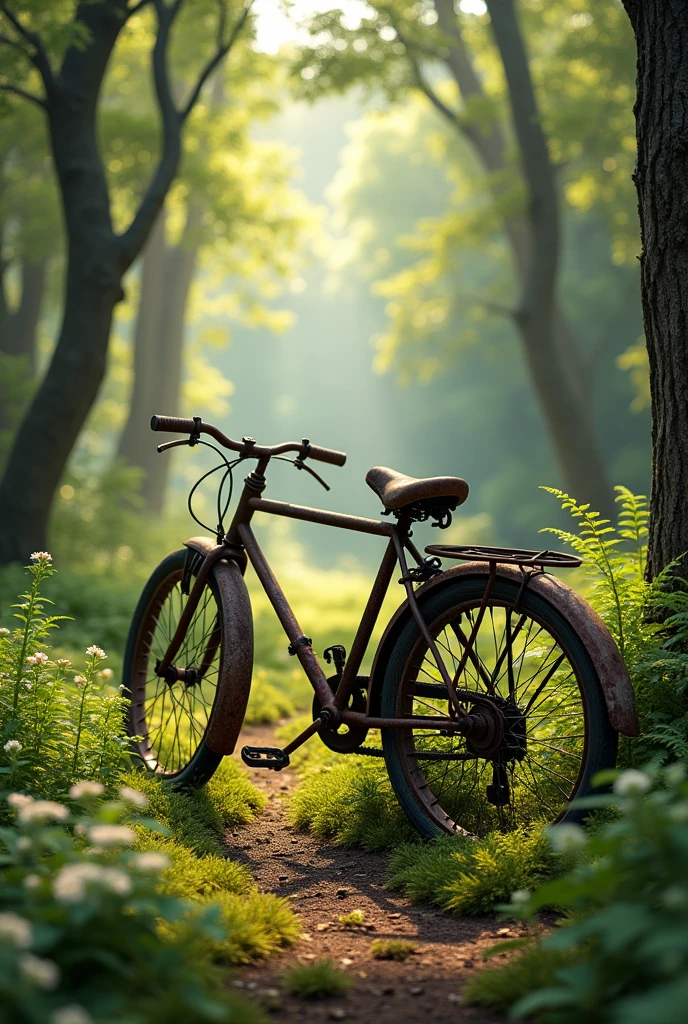 Bike old , forest ,