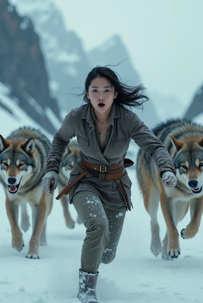 Karen fukuhara, being chased by wolves 