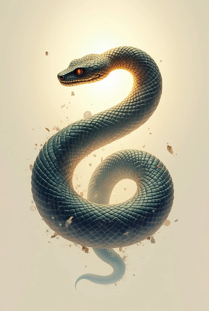 Logo written Espaço da Luz Maior with a boa constrictor theme