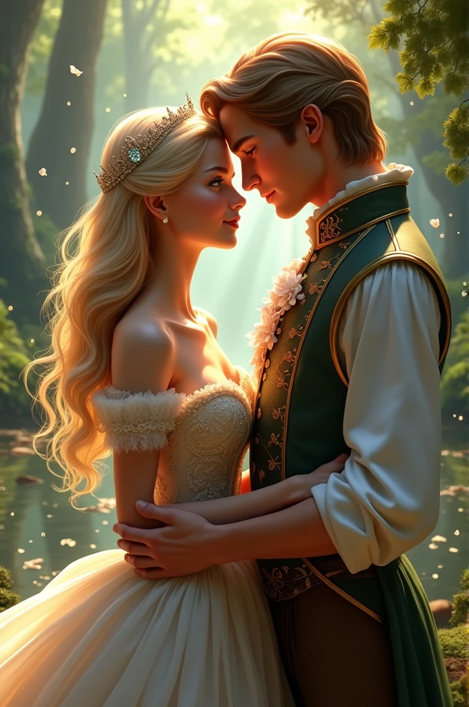 A princess and a prince who look like Derek and Odette