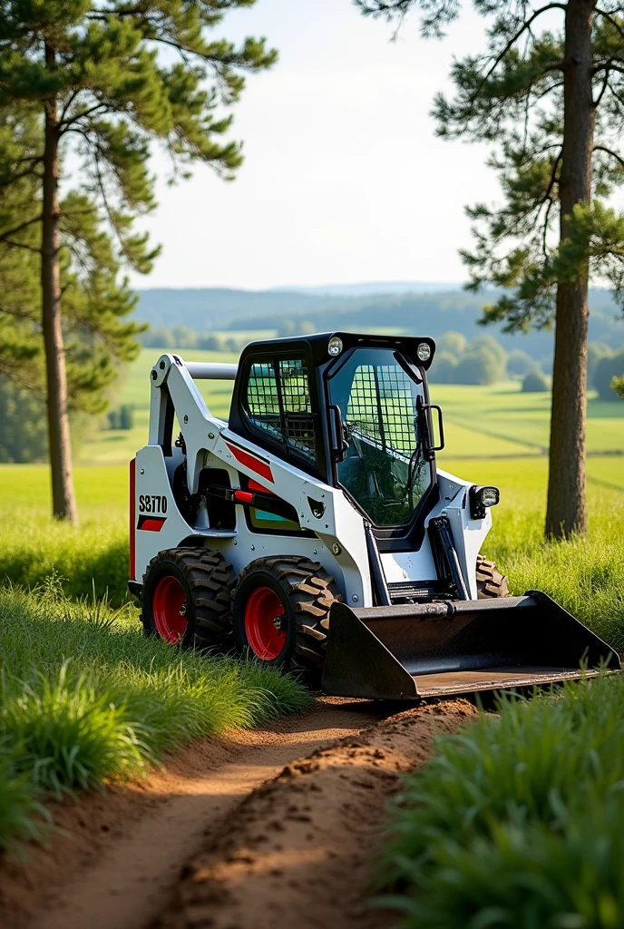 Bobcat s570 ???? steer loader in a landscape