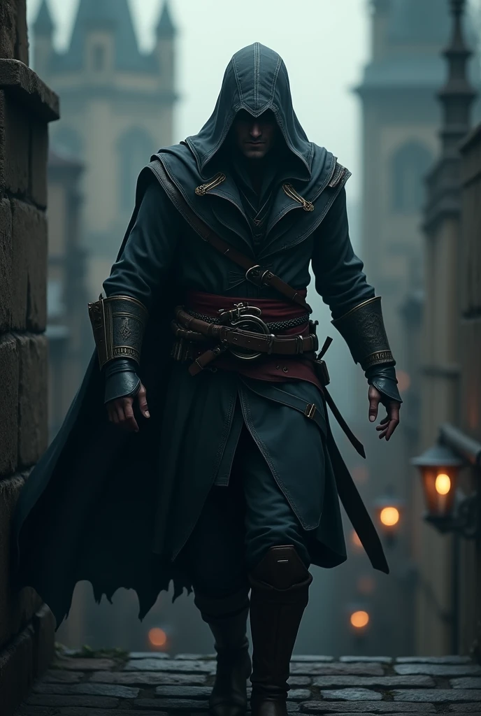 Assassin's creed with another assassin with less visibility to see the face