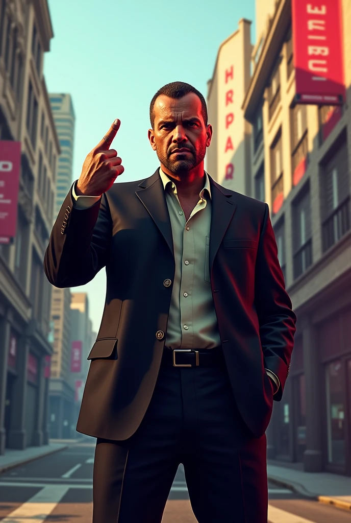 Michael de santa showing middle finger in gta 5
