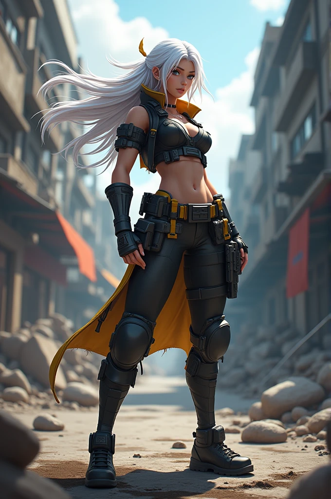 Free fire character with white hair