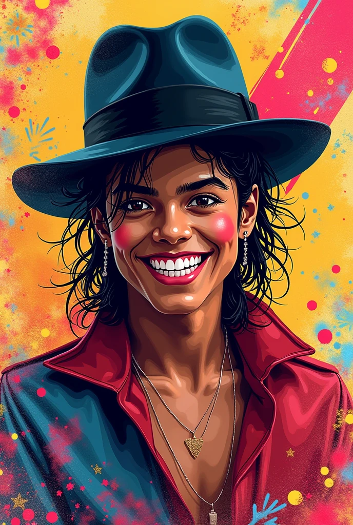 A fun and lively Michael Jackson themed birthday card all in Spanish for Ariane 