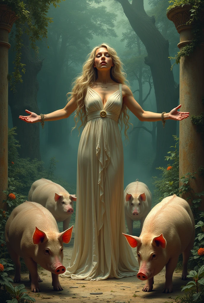 Circe transforms Ulysses' men into pigs