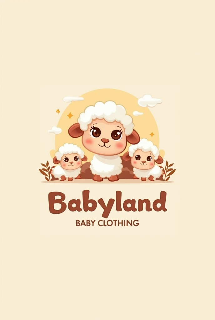 Create a logo for a  clothing store, highlight the letter B for Baby and include the store mascot, a little sheep, but make it cute