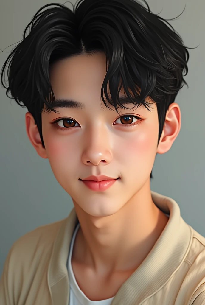 creates a realistic image of a popular Korean  boy