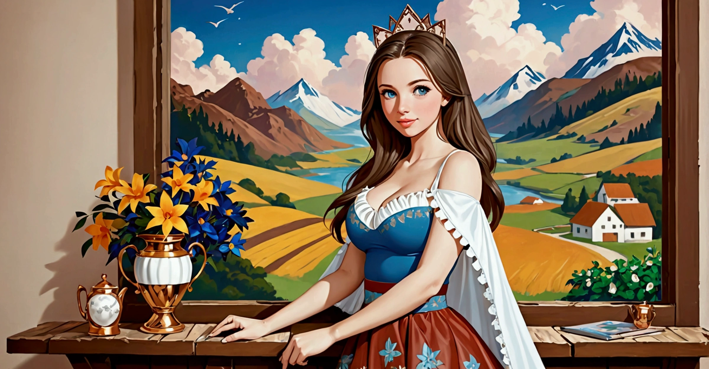 Beautiful Women Farm Girl Perfect Plump Lips Gingham Top Deep_cleavage Bare Midriff Short Shorts IDetailed Beautiful Eyes Gorgeous Smile HourGlass Figure Official Art Award Winning Digital Painting Digital Illustration Extreme Detail 4k Ultra Hd Rococo Polished Intricate Realistic Fantasy Art Sharp Focus Concept Art Art By Wlop Artgerm (2d Vector Illustration) Light Airy Hopeful. Stunning Combination Of Olivia Rodrigo Ariel Winter Molly Quinn Kim Kardashian