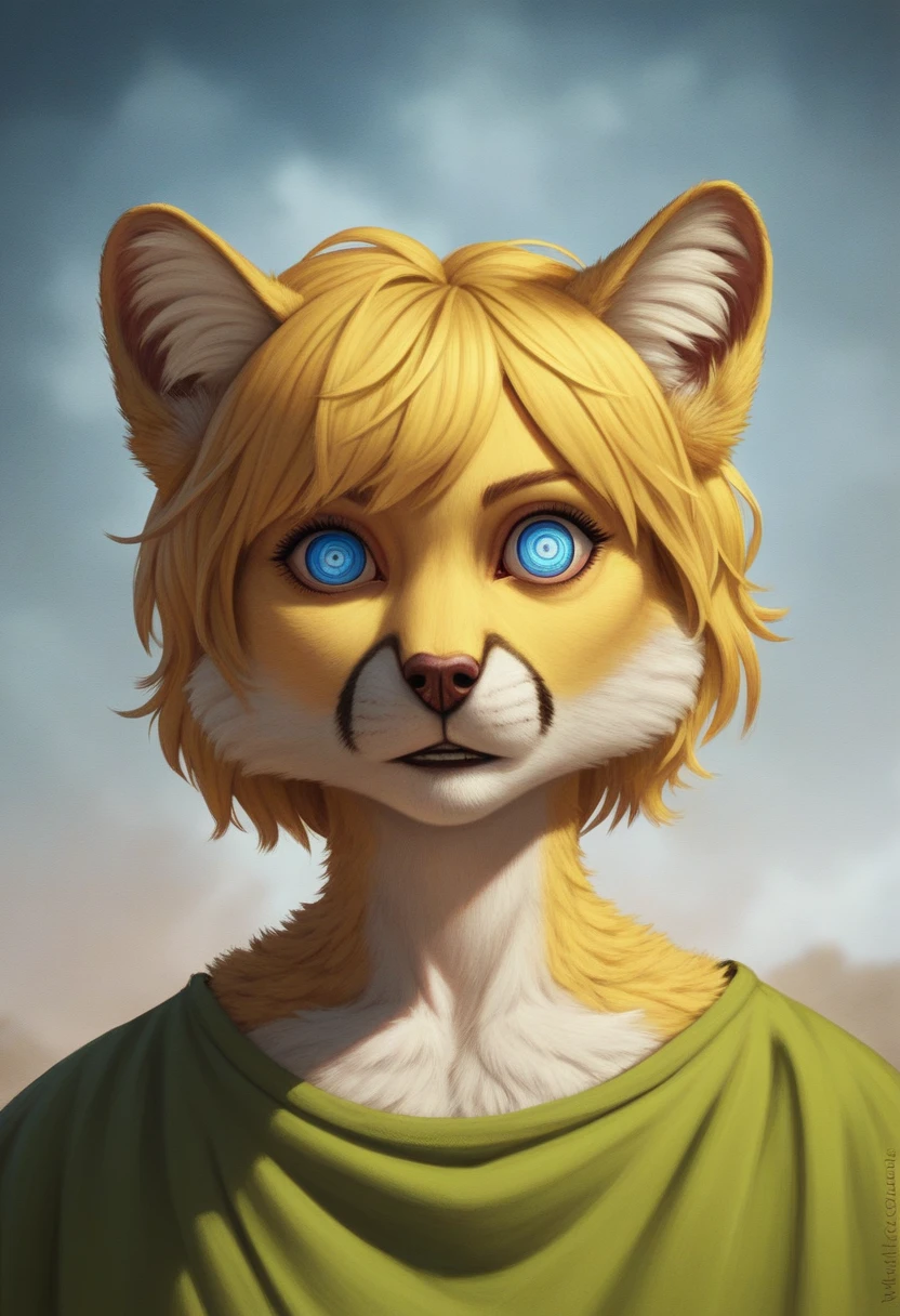(Dark environment: 0,8), Masterpiece, High quality, Ridiculous resolution, digital painting \(work of art\), By Dagazi, can, Kiyo-san, (anthropology, Fluffy, Character focus: 1,1), anthropology-cheetah, short hair, Portrait , Bright eyes, Panorama, Character focus. (Detailed background: 0,7), alone, Plesic, Plesicer Mann, focus man, Animal Epidemics, (Hair all over the body, fluffy tail, Yellow fur, conjunctivitis, yellow hair: 1,2)
