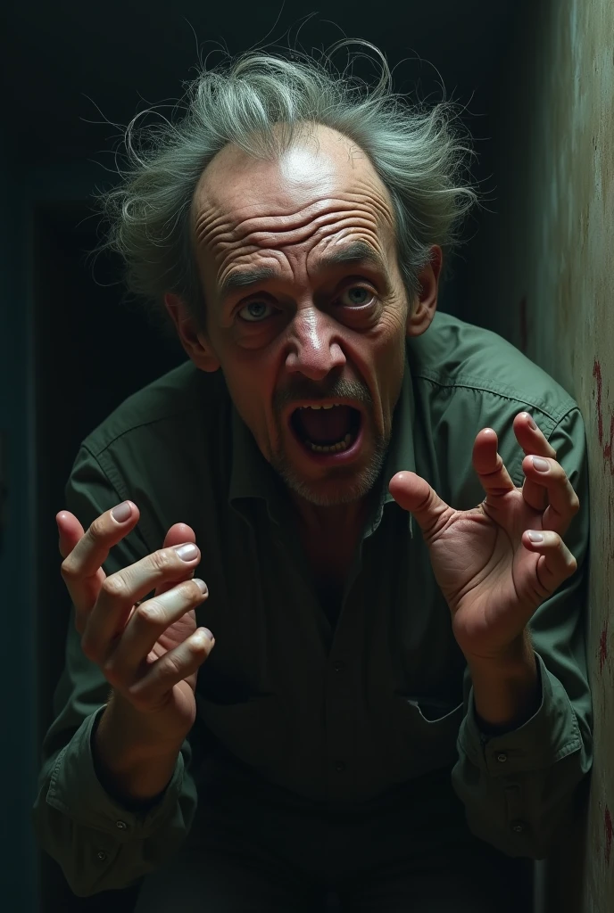 a man is very scared