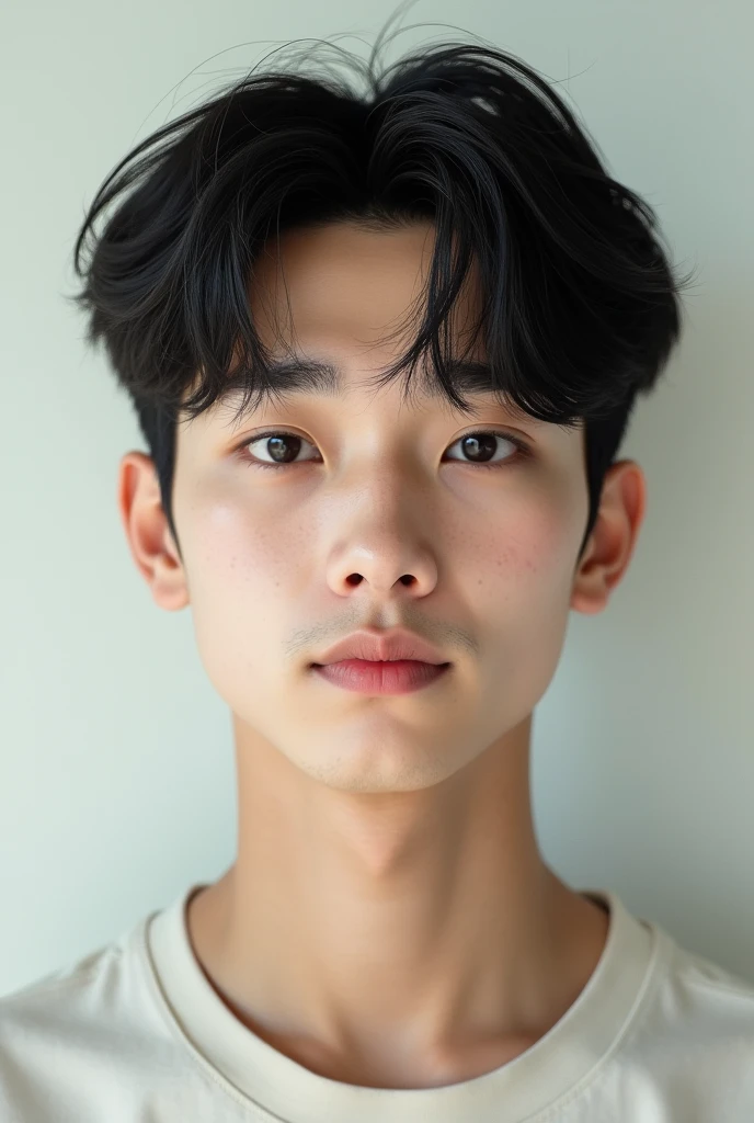 generates a realistic front-facing image of a popular Korean teenage boy