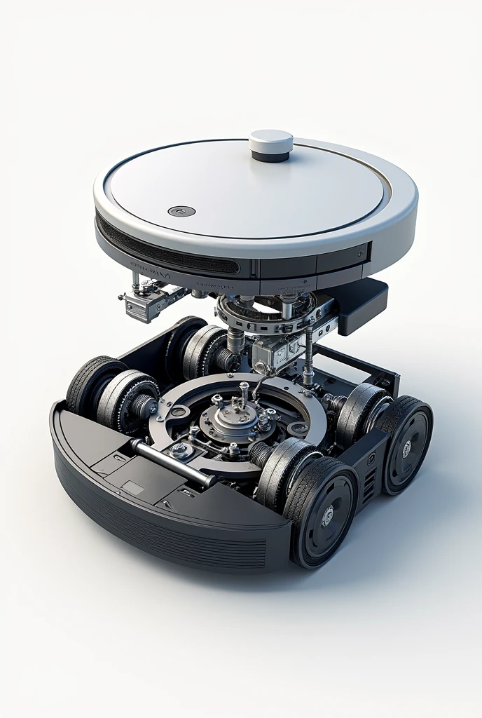360 s8 robot cleaner open showing the internal part of the robot cleaner, from the perspective below, showing how to make the wheels turn 