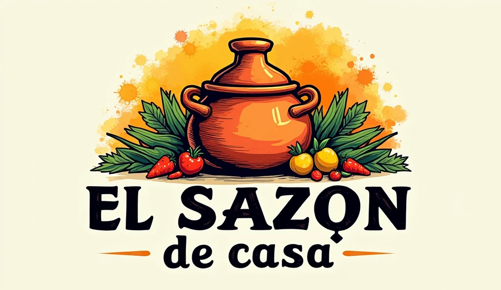 We want a logo for my mom&#39;s kitchen, which is called &quot;El Sazón de Casa&quot;, We want something that projects the idea we have as such, We want the logo to be colorful and to attract the attention of our potential clients., We want something rustic and simple, we want something more colorful