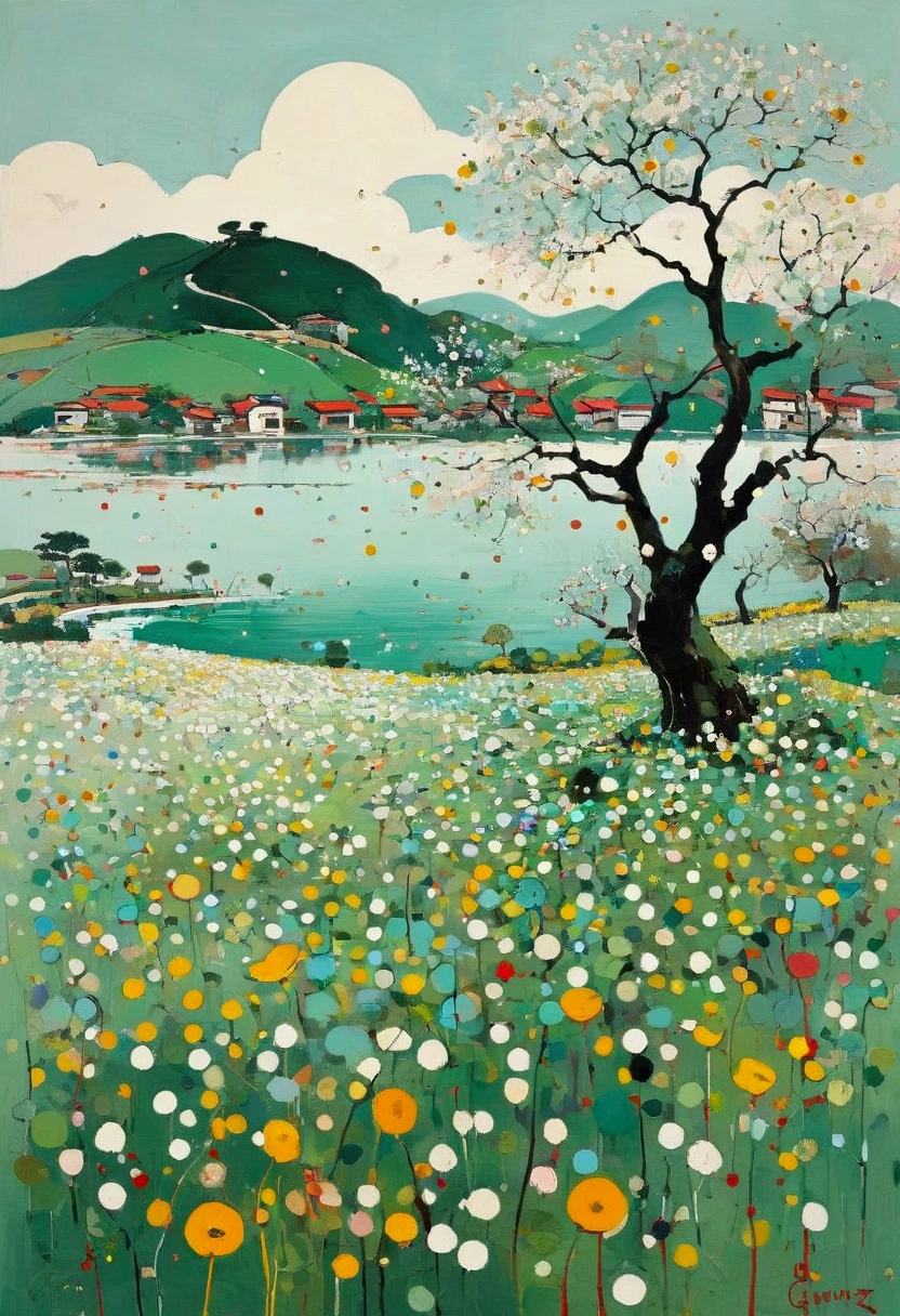 Impressionist Polka Dot Art,Wu Guanzhong